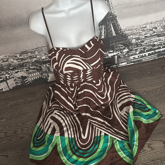 Max & Cleo chocolate brown silk strapless Dress NWT - Picture 4 of 14